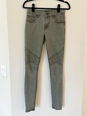 Express Mid-Rise Army Green Skinny Jeans, Size 0